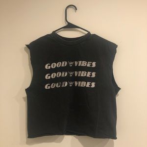 Brandy Melville Distressed Graphic Tank Top